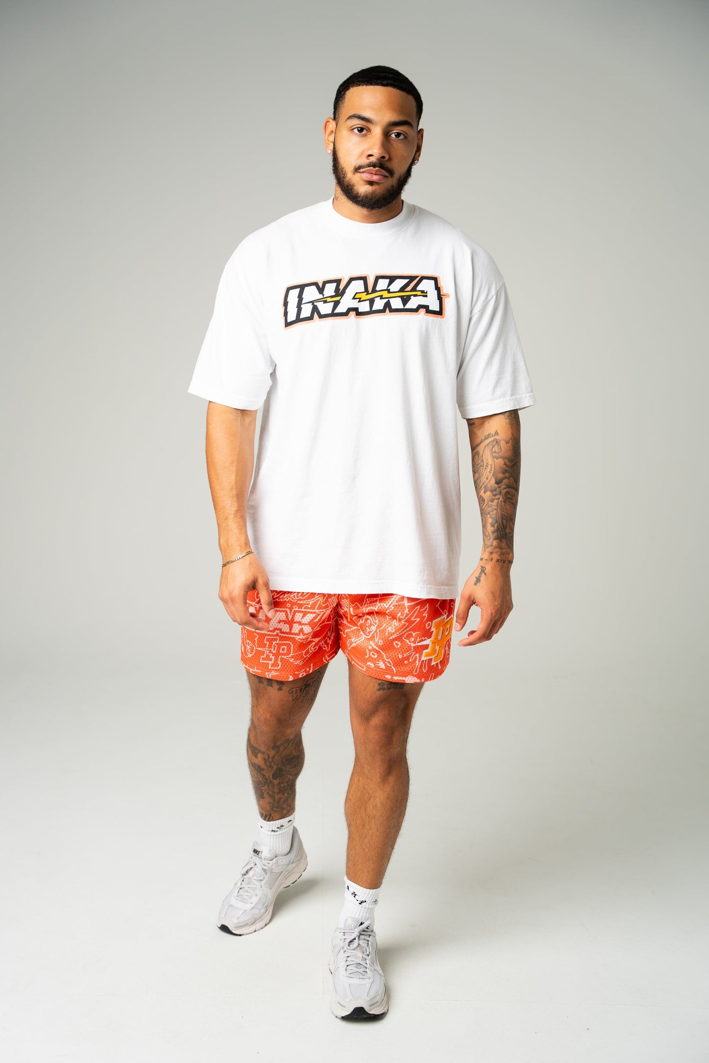 Graphic Mesh Shorts - Peach Mango