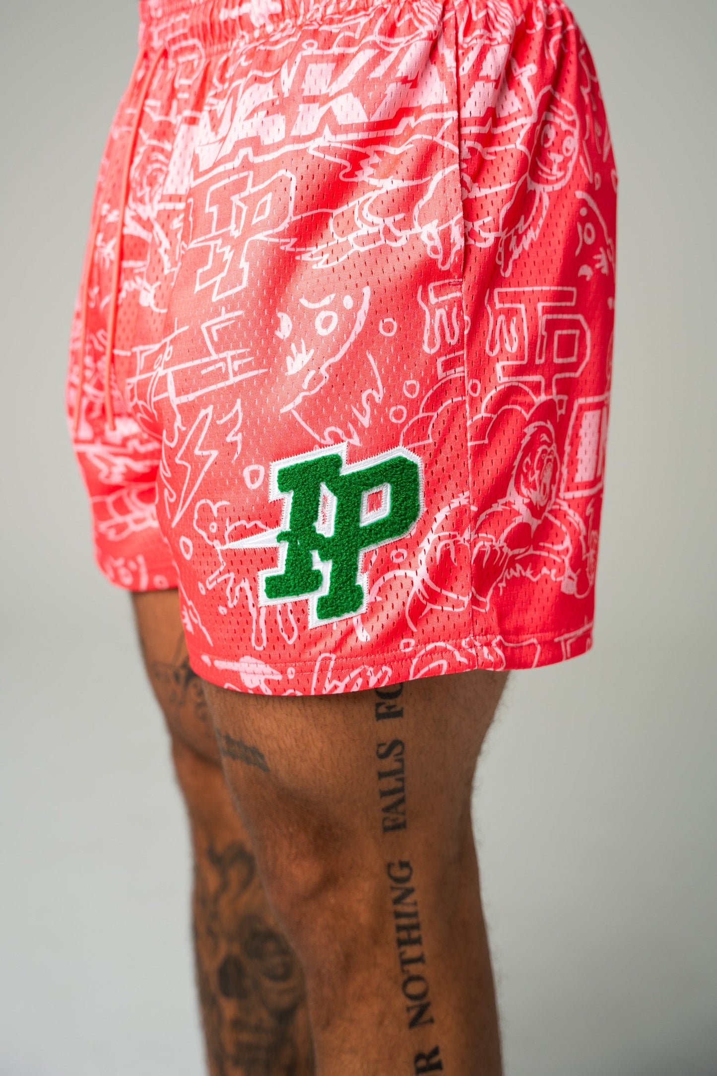 Graphic Mesh Shorts - Strawberry Lemonade