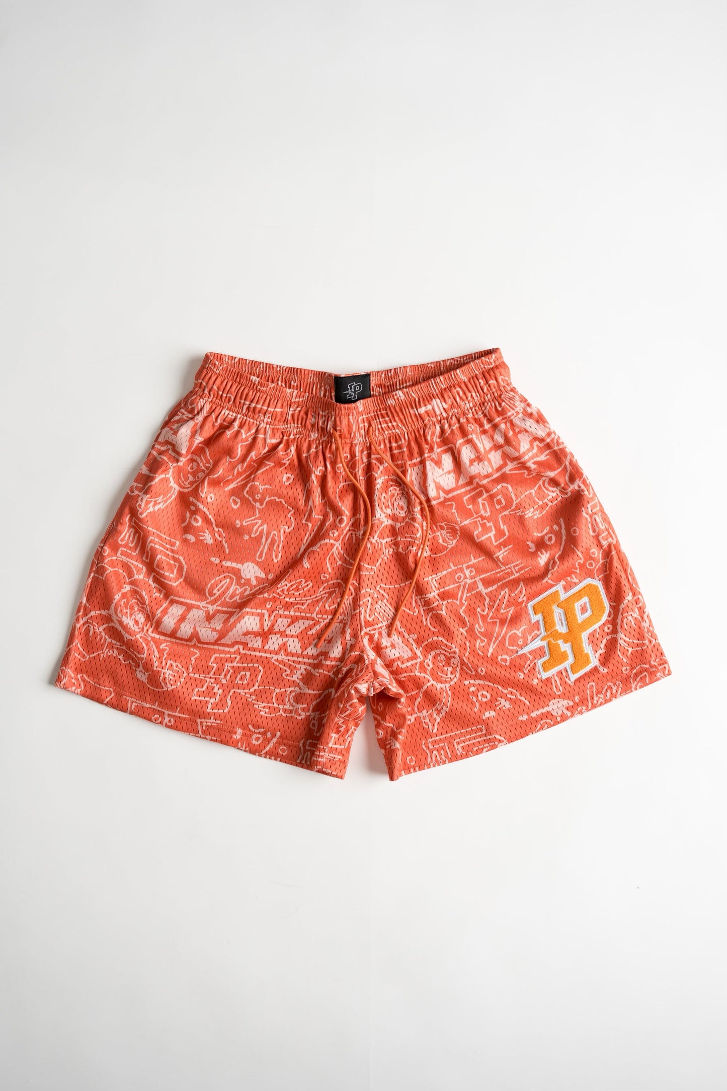 Graphic Mesh Shorts - Peach Mango